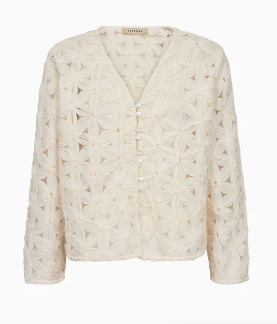 Lexie 3D Chiffon Cardigan - Off white