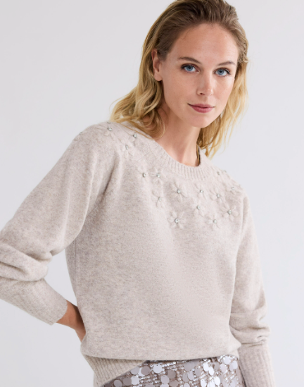 Sweater wool elastane blend knit