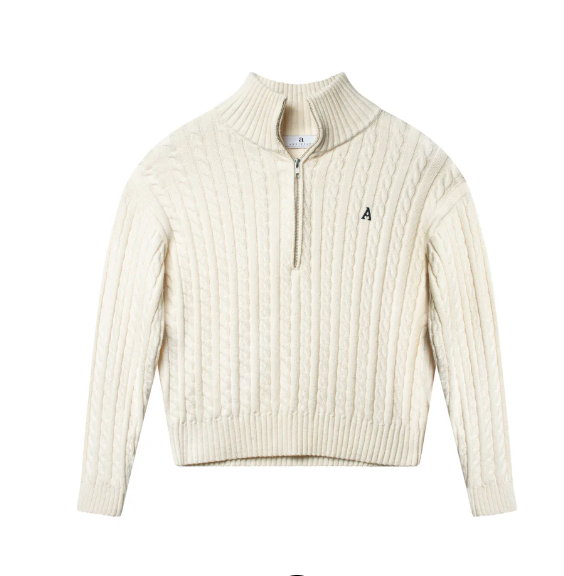 Madelyn Cable Zip Sweater - Off White - Genser - Helt Dilla AS