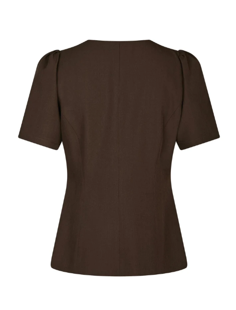 Jules Structure Blouse - Dark brown - Bluser - Helt Dilla AS