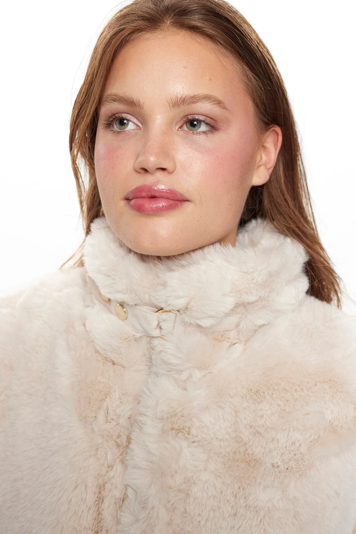 Winda fuskepelsjakke - Oyster Gray