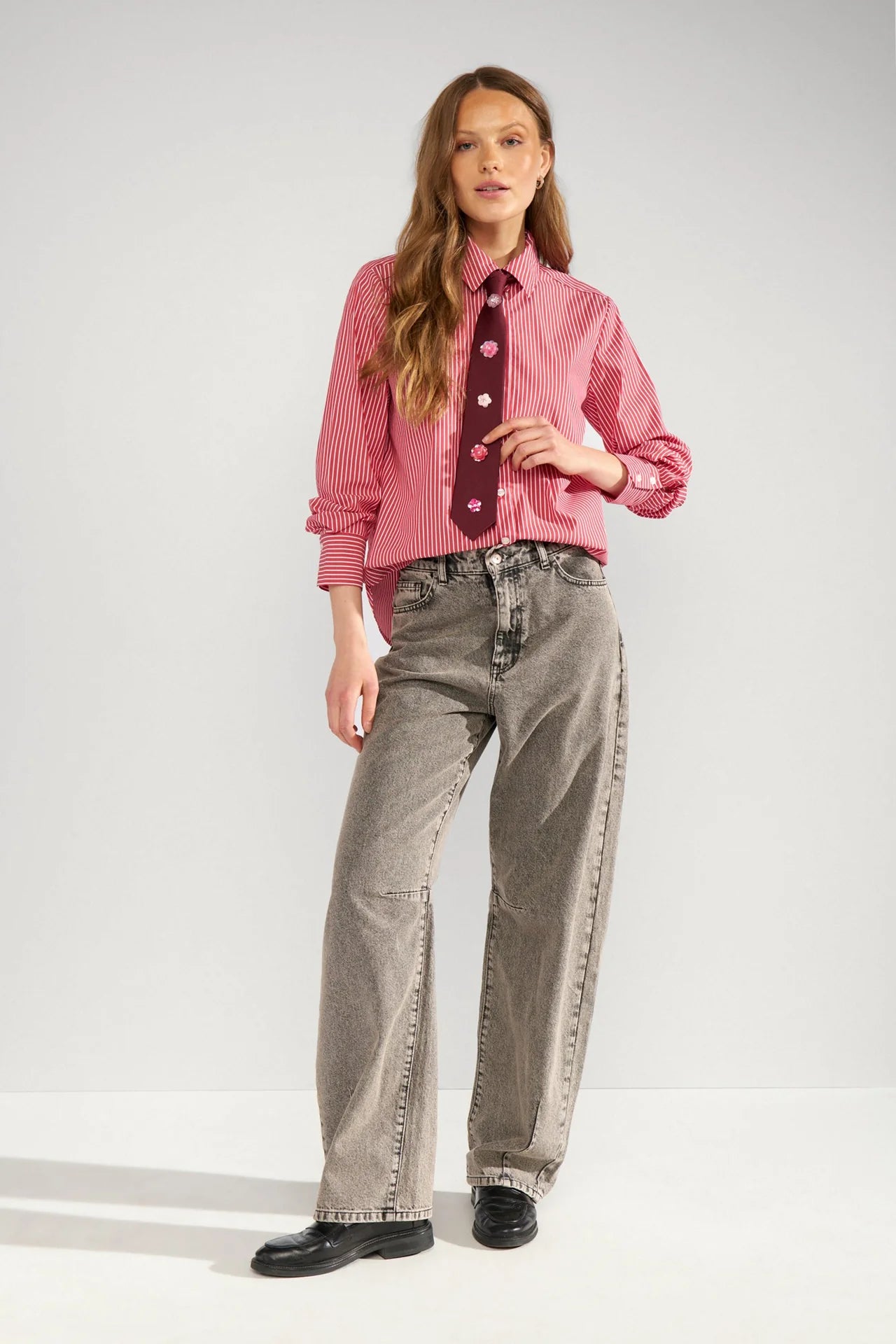NuPaloma Tie Shirt - Goji Berry - Skjorter - Helt Dilla AS