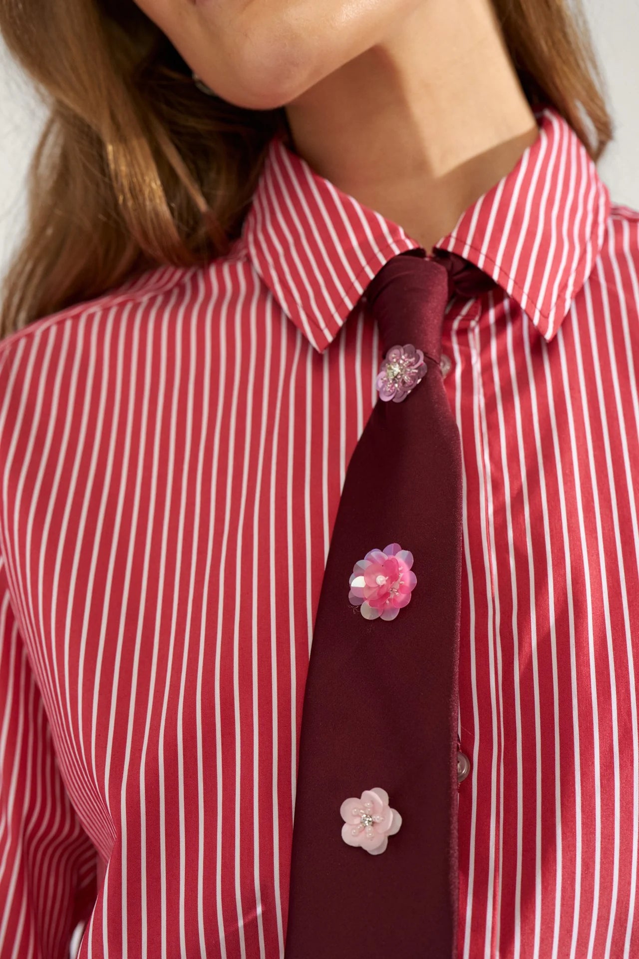 NuPaloma Tie Shirt - Goji Berry - Skjorter - Helt Dilla AS