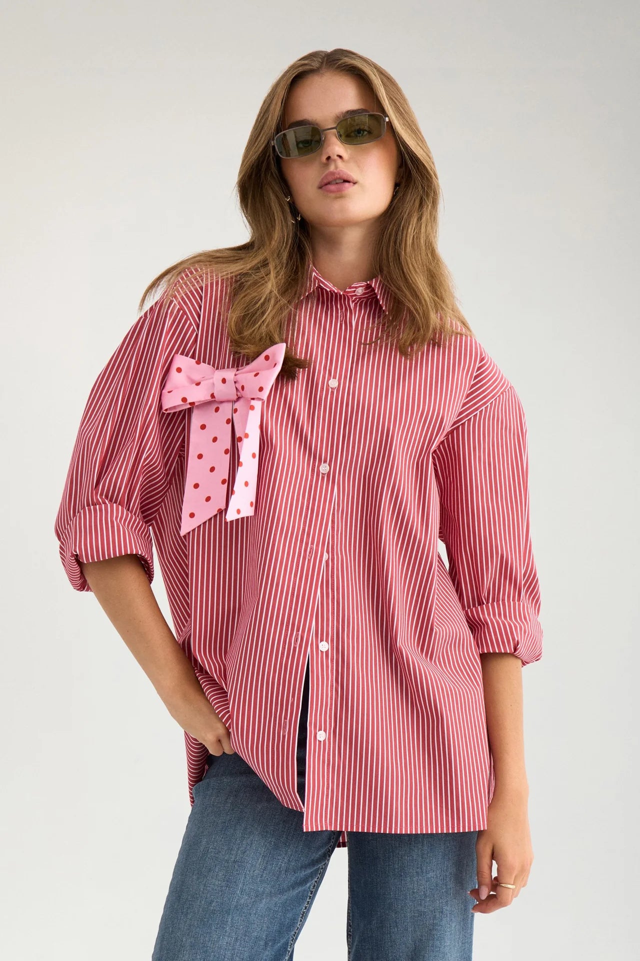 NuPaloma Bow Shirt - Goji Berry - Skjorter - Helt Dilla AS