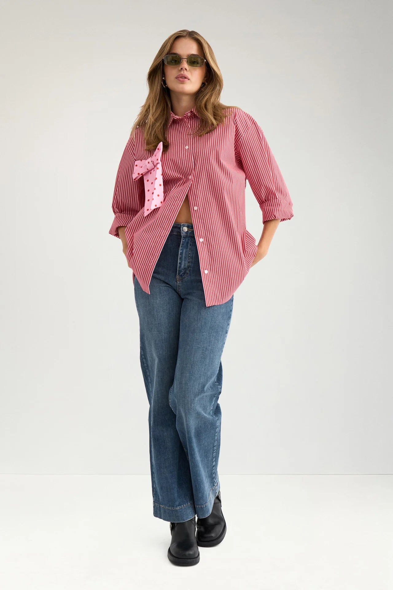 NuPaloma Bow Shirt - Goji Berry - Skjorter - Helt Dilla AS