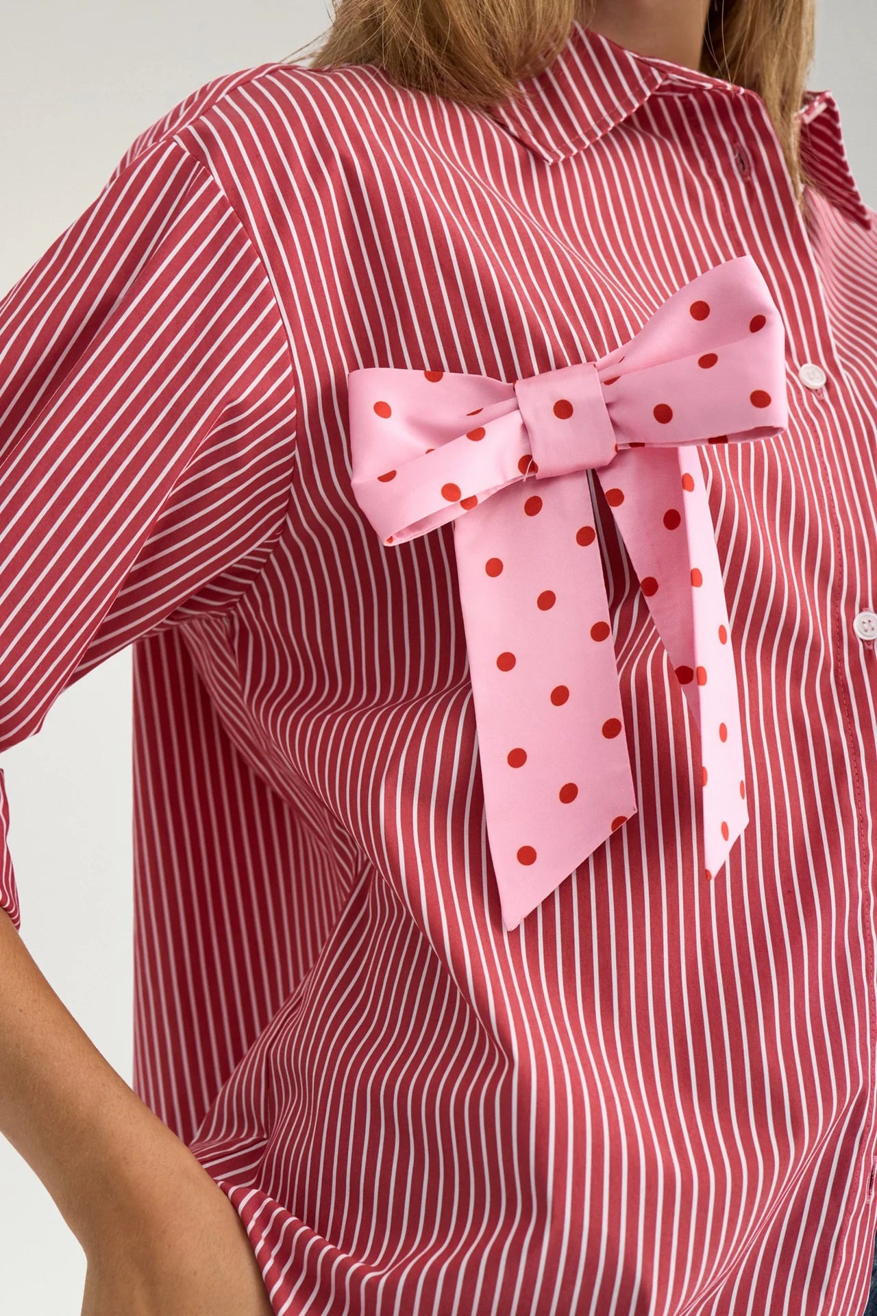 NuPaloma Bow Shirt - Goji Berry - Skjorter - Helt Dilla AS