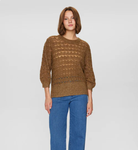 Nurietta Pointelle pullover - Kangaroo