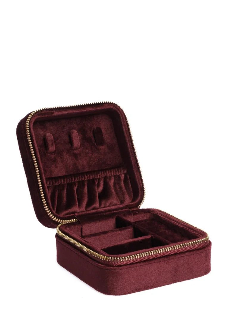 Velvet Jewellery Box Mini - Maroon - Tilbehør - Helt Dilla AS