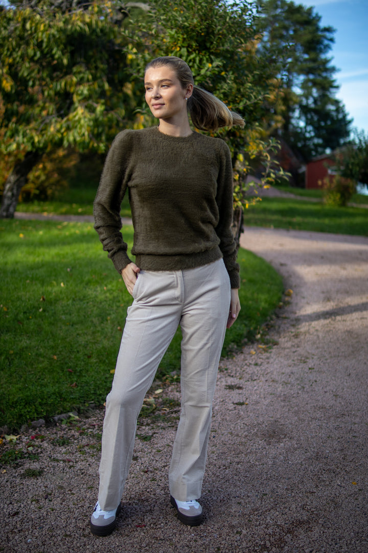 Flyffy Puff Sleeve - Oliven - Genser - Helt Dilla AS