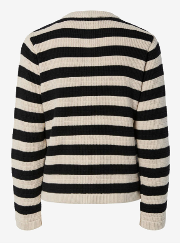 SIRONI LS KNIT CARDIGAN S. NOOS - birch/black