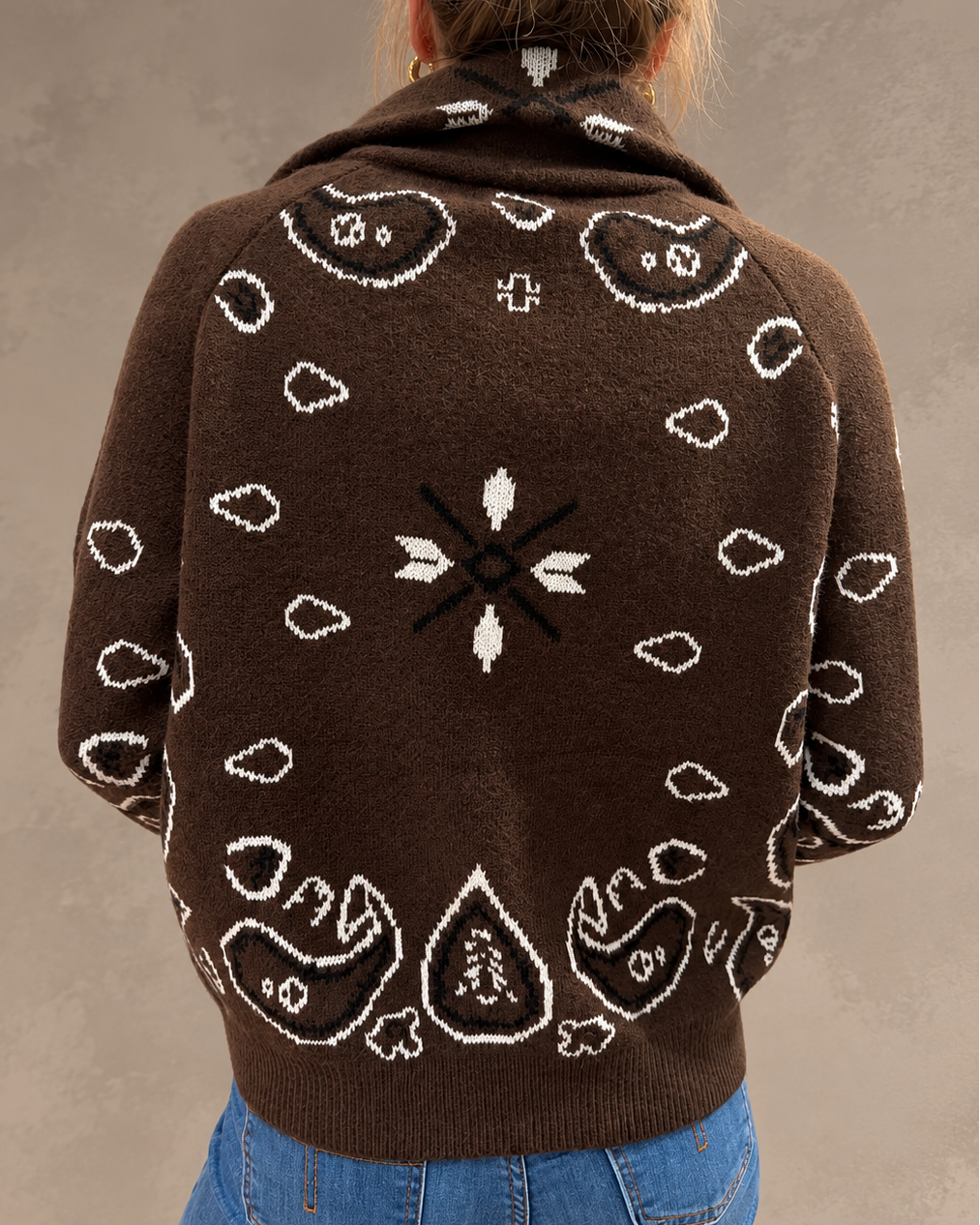 Luzabelle Paisley Zip Sweather - Coco - Genser - Helt Dilla AS
