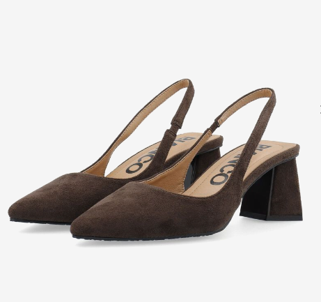 BiaMaralyn Slingback Faux Suede - Dark Brown - Sko - Helt Dilla AS