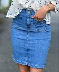 Miss Bon denim skjørt - jeansblå - Skjørt - Helt Dilla AS