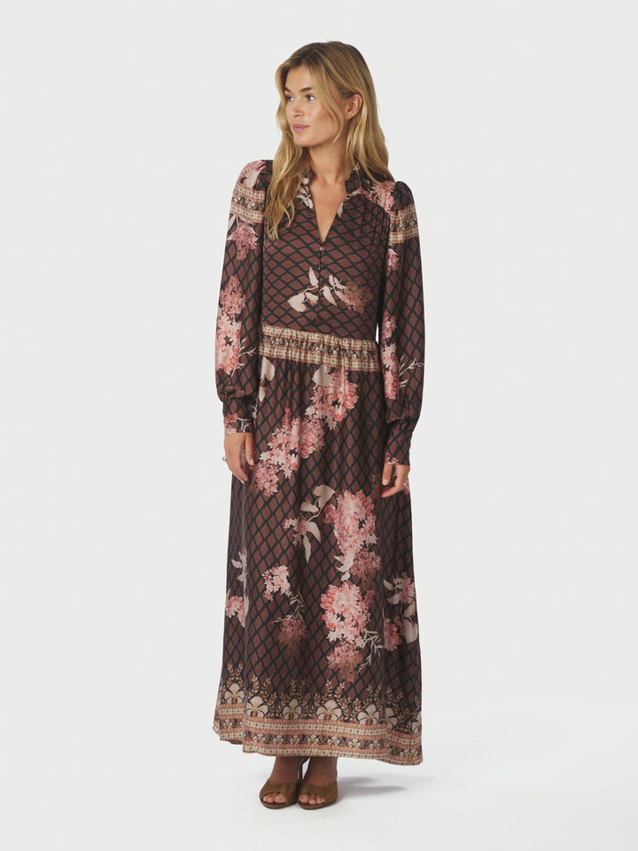 Nova Botanical Border Dress - brown - Kjoler - Helt Dilla AS