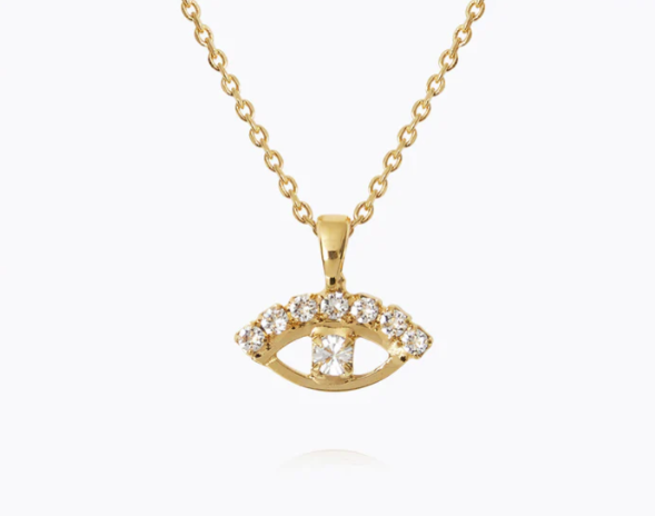 Greek eye necklace gold - Pearl and crystal - Tilbehør - Helt Dilla AS