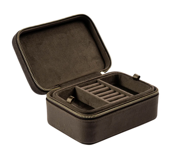Velvet Jewellery Box - Chocolate Brown