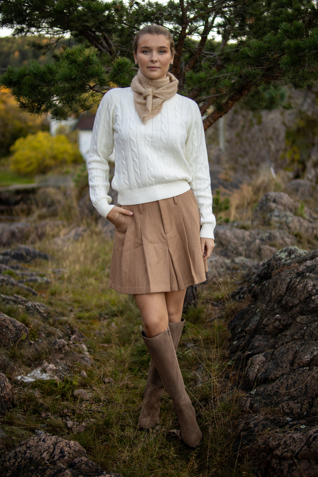 School Wool Skjørt - Camel - Skjørt - Helt Dilla AS