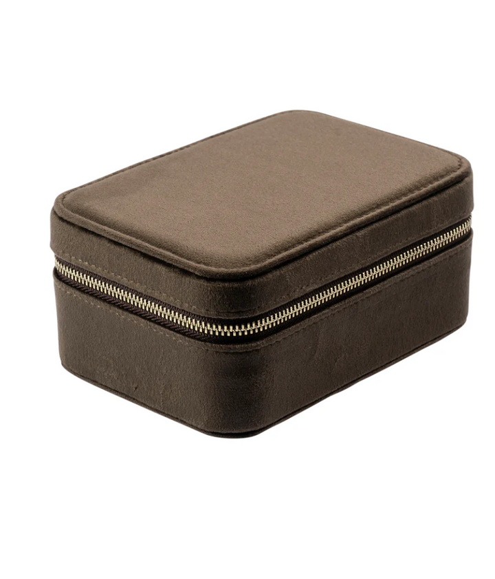 Velvet Jewellery Box - Chocolate Brown