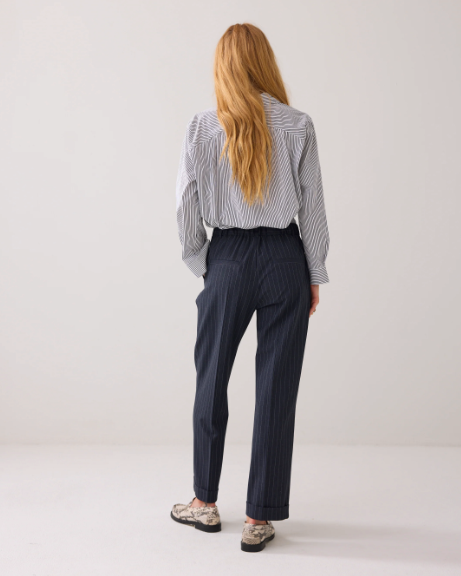 Tapered pinstripe trousers