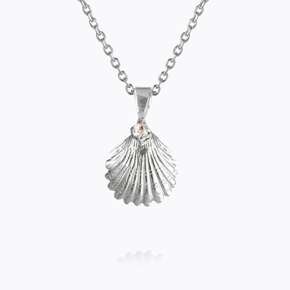 Shell halskjede sølv - crystal - Tilbehør - Helt Dilla AS