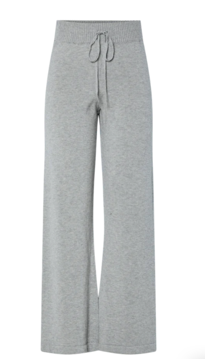 Babette HW Knit Pant - Med Grey Melange - Bukser - Helt Dilla AS