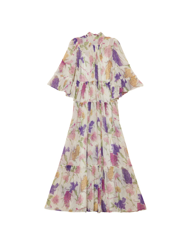 Chiffon Shift Dress - Flower Garden - Kjoler - Helt Dilla AS