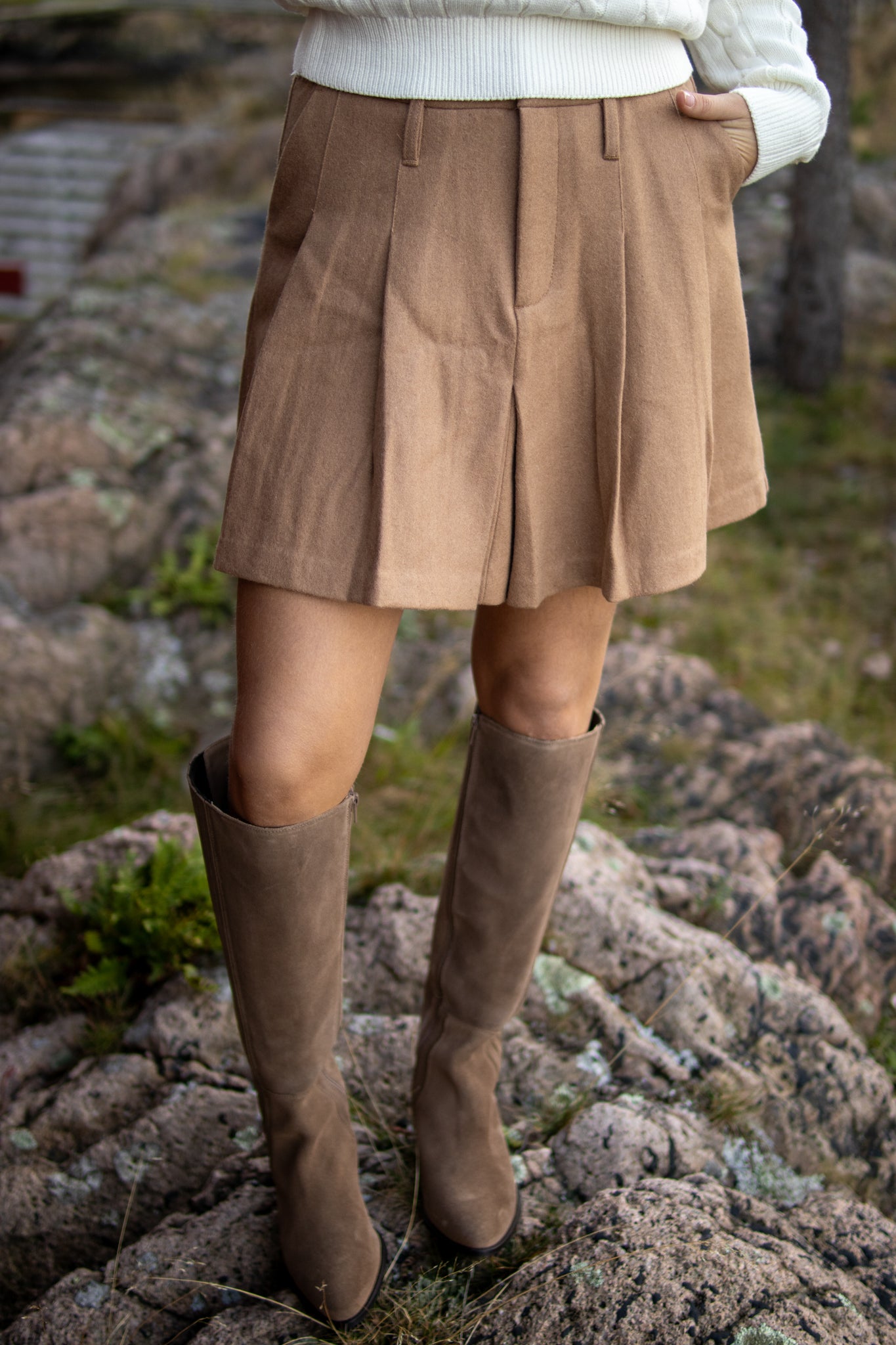 School Wool Skjørt - Camel - Skjørt - Helt Dilla AS