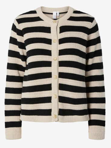 SIRONI LS KNIT CARDIGAN S. NOOS - birch/black
