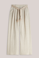 Jersey Trousers In Linen Look - Pebble Beige - Bukser - Helt Dilla AS
