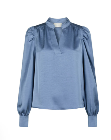 Rosslyn Heavy Sateen Blouse - Smoke Blue - Bluser - Helt Dilla AS