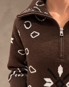 Luzabelle Paisley Zip Sweather - Coco - Genser - Helt Dilla AS