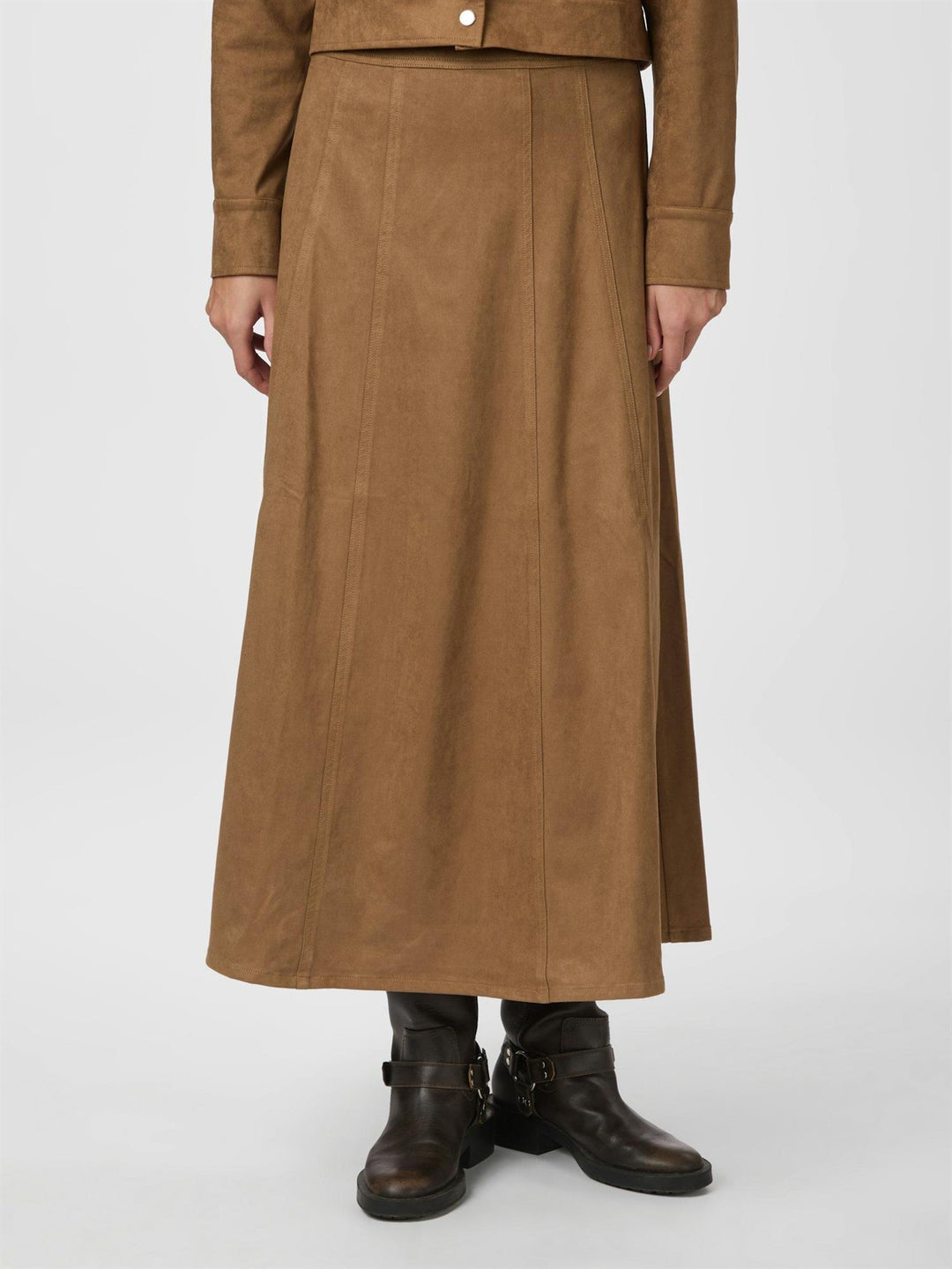 Raya Faux Suede Skirt - Cognac - Skjørt - Helt Dilla AS
