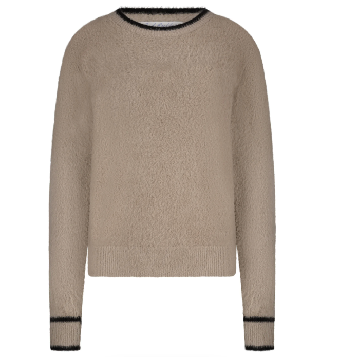 Flyffy Sweater & Contrast - Clay/Black