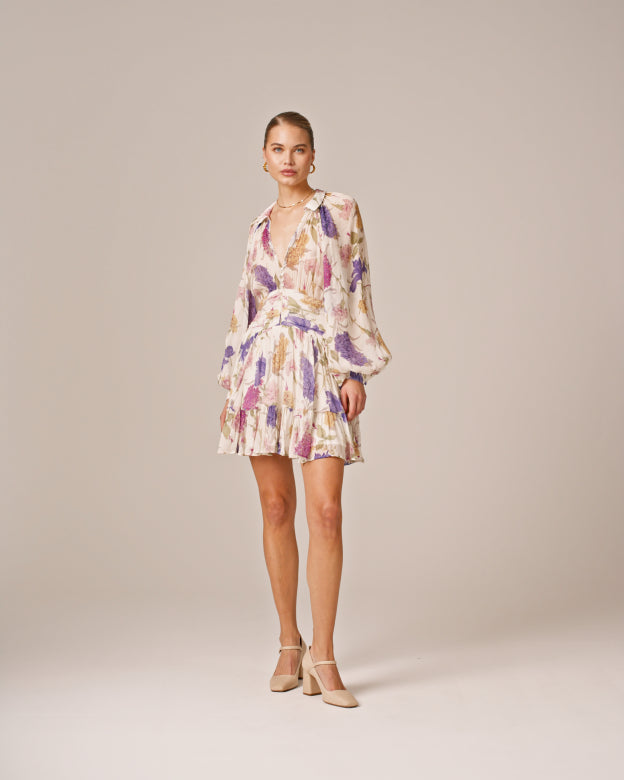 Chiffon Mini Dress - Flower Garden - Kjoler - Helt Dilla AS