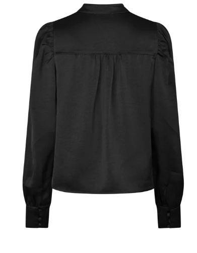 Rosslyn Heavy Sateen Blouse - Black - Bluser - Helt Dilla AS
