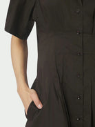 Baia Poplin Dress - Chocolate Brown - Kjoler - Helt Dilla AS