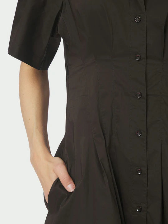 Baia Poplin Dress - Chocolate Brown - Kjoler - Helt Dilla AS
