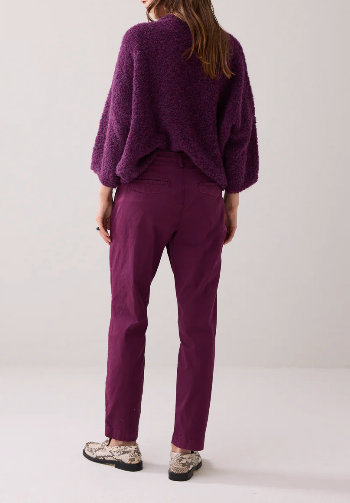 Slim chino peach - Wineberry - Bukser - Helt Dilla AS