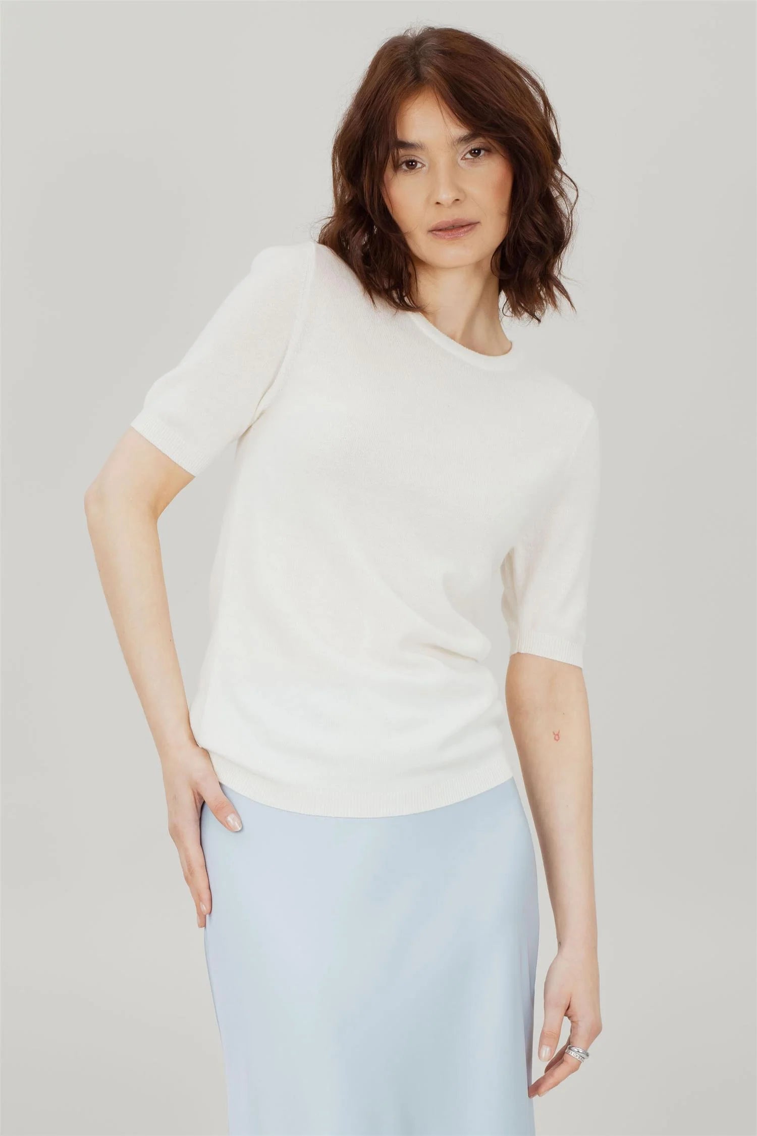 Mertina SS merinoull Top - Cream - Singlet, Topper & T-skjorter - Helt Dilla AS