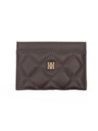 Leather Quilted Card Holder - Chocolate Brown - Tilbehør - Helt Dilla AS