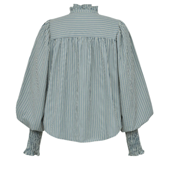 Mija My Blouse - Black Blue Stripes