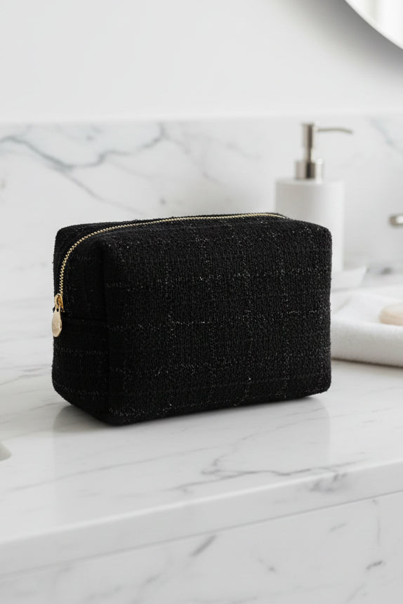 Tweed Make-Up Pouch Small - black - Tilbehør - Helt Dilla AS