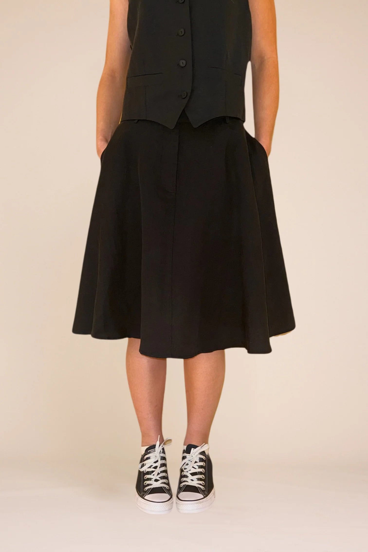 Aslaug linen skirt - black - Skjørt - Helt Dilla AS