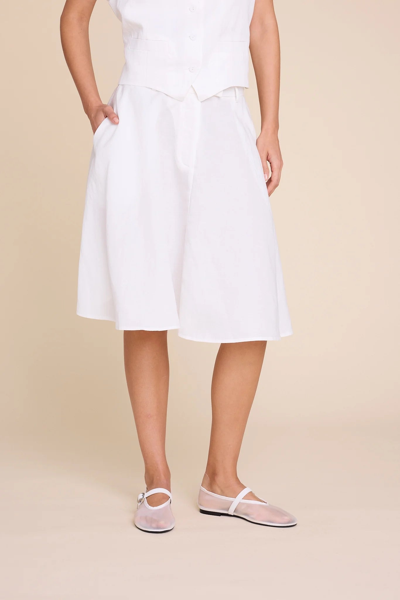 Aslaug linen skirt - white - Skjørt - Helt Dilla AS