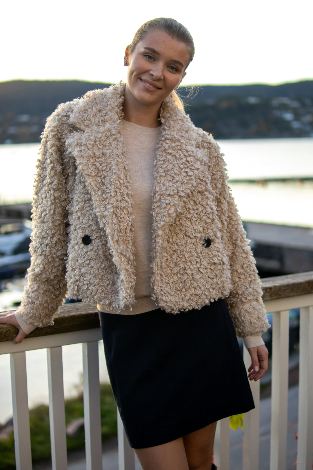 Curly Jacket - Peyote Melange - Yttertøy pelsjakke - Helt Dilla AS