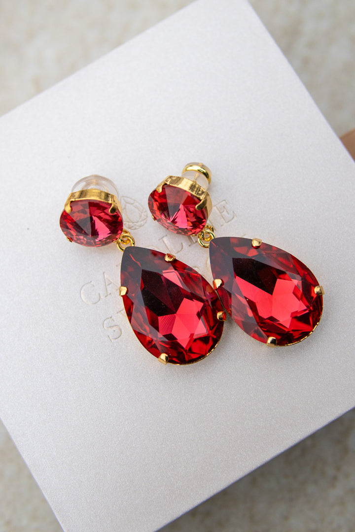 Perfect drop earring - mulberry red - Tilbehør - Helt Dilla AS