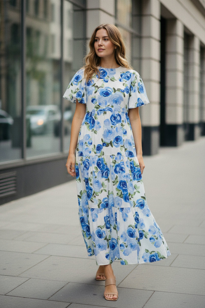 YasColea SS Ankle Dress - Star White / Emula - Kjoler - Helt Dilla AS