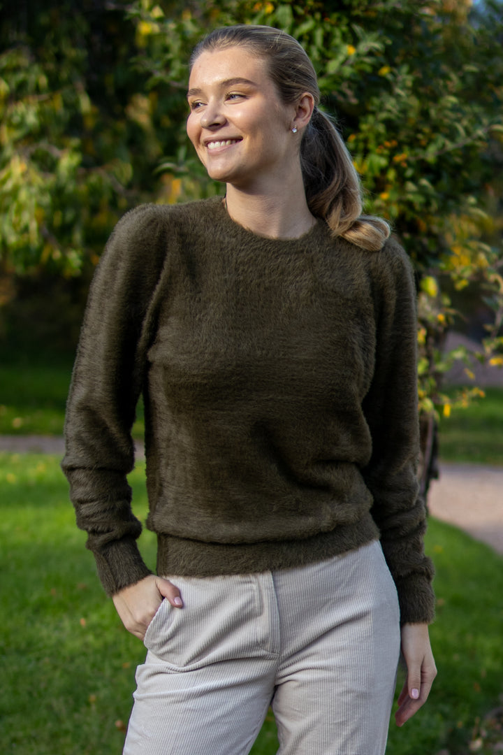Flyffy Puff Sleeve - Oliven - Genser - Helt Dilla AS