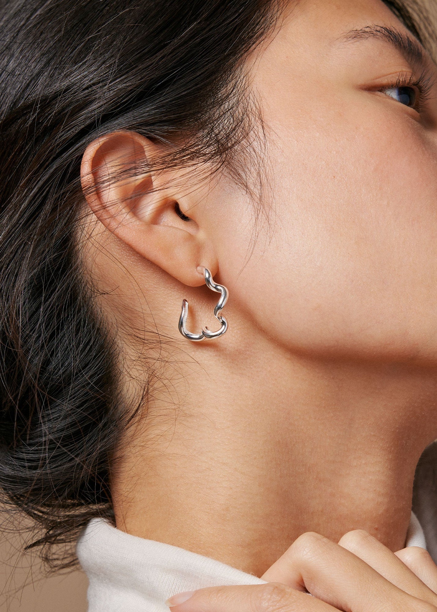 Curly Hoop - Silver - Tilbehør - Helt Dilla AS