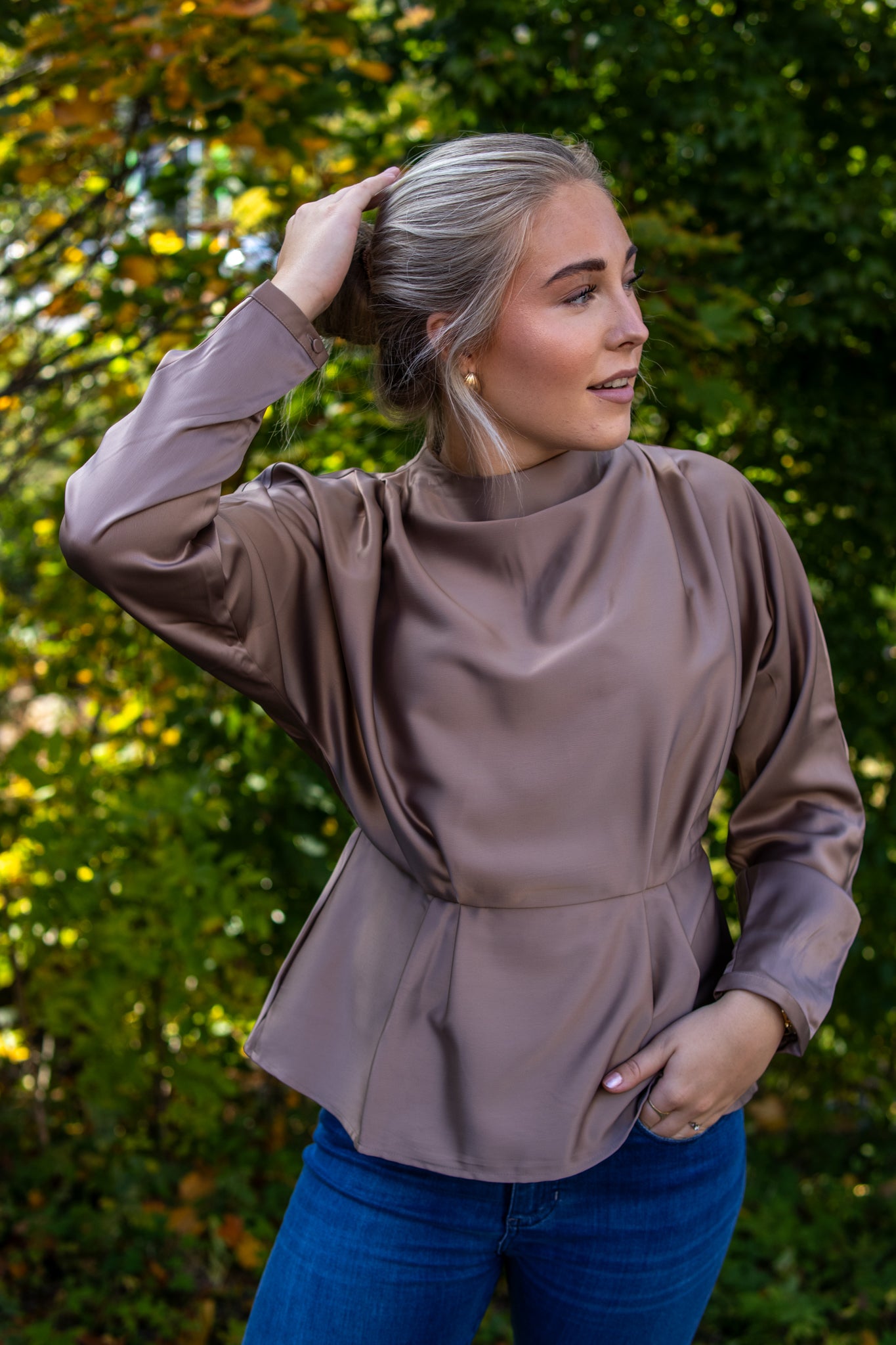 YasPella LS Funnel  neck top - fungi - Bluser - Helt Dilla AS